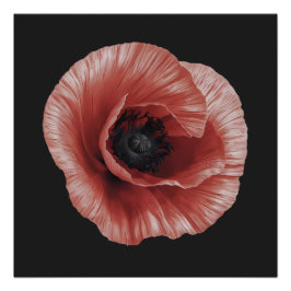 Pôster Design de Arte Botânica Vermelha Negra