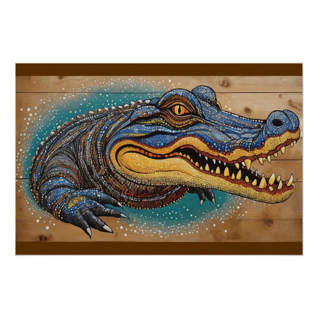 Pôster Design de Arte Crocodilo Australiano (Frente)