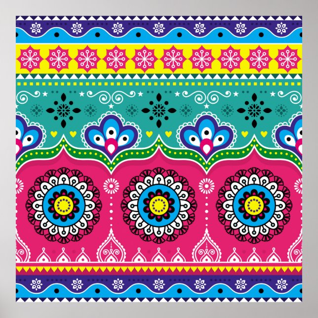 Poster Design de arte de caminhões indiana e paquistanesa (Frente)