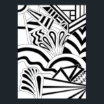 Pôster Design de arte monocromática.<br><div class="desc">Um design de padrão abstrato preto e branco com um estilo de deco de arte. Um design de na moda com um olhar retrô. Esta imagem tem linhas de cinza com formas pretas e brancas.</div>