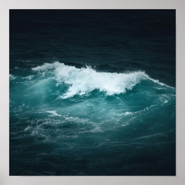 Poster Design de Arte Onda do Oceano Negro (Frente)