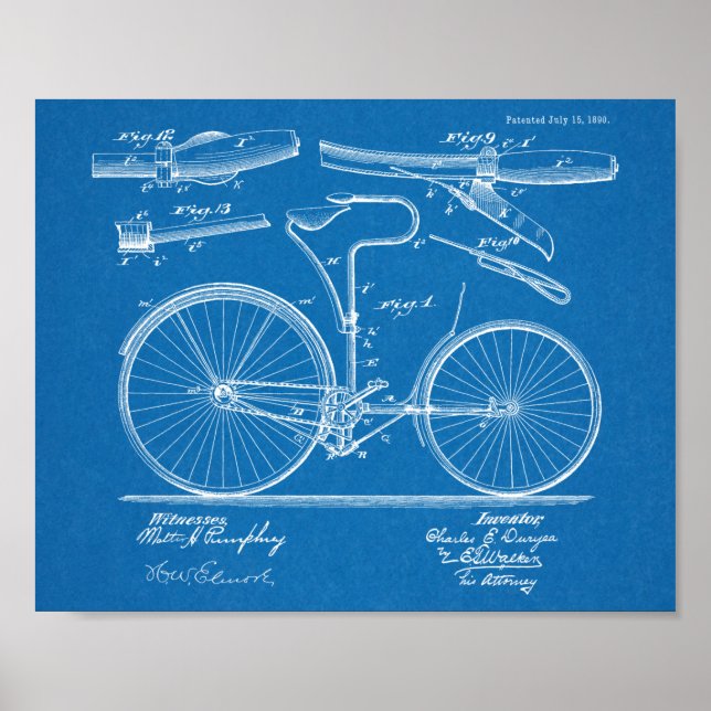 Poster design de arte patente de 1890 Vintage (Frente)