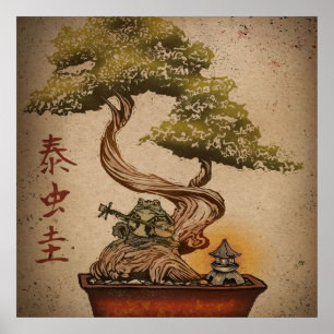 Poster Design de Árvore sapo Bonsai Presente Ideal