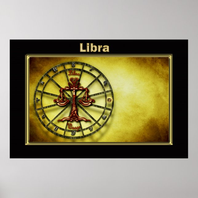 Pôster Design de Astrologia Libra Zodiac (Frente)