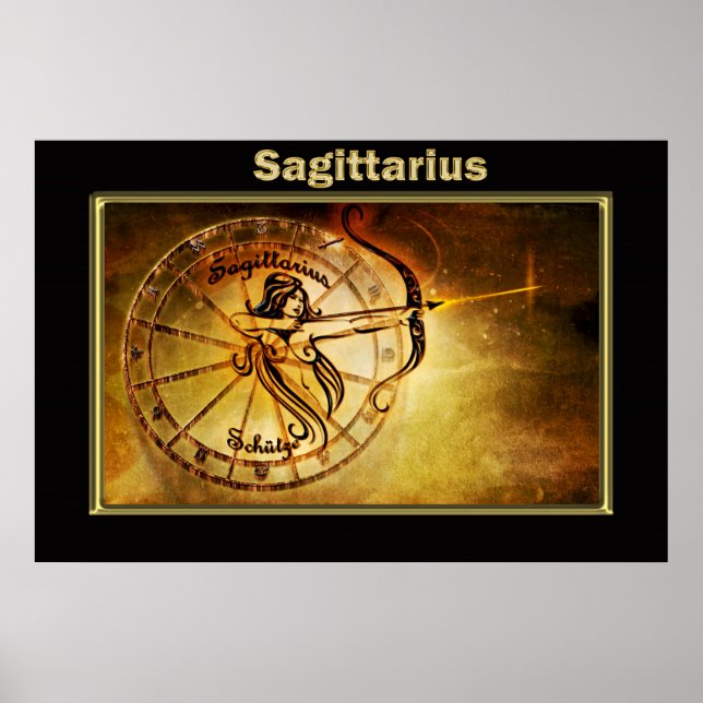 Poster Design de Astrologia Zodiaca Sagittarius (Frente)
