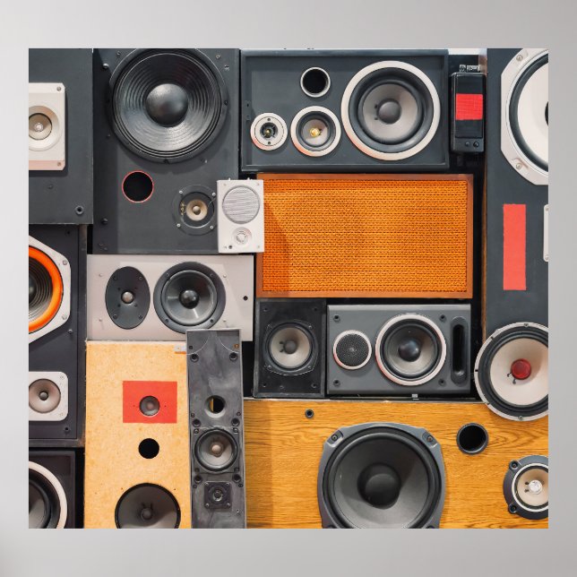 Poster Design de Auto-falante de Música Retroativa (Frente)