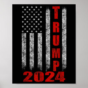 Poster Design de Bandeira Americana Trump 2024