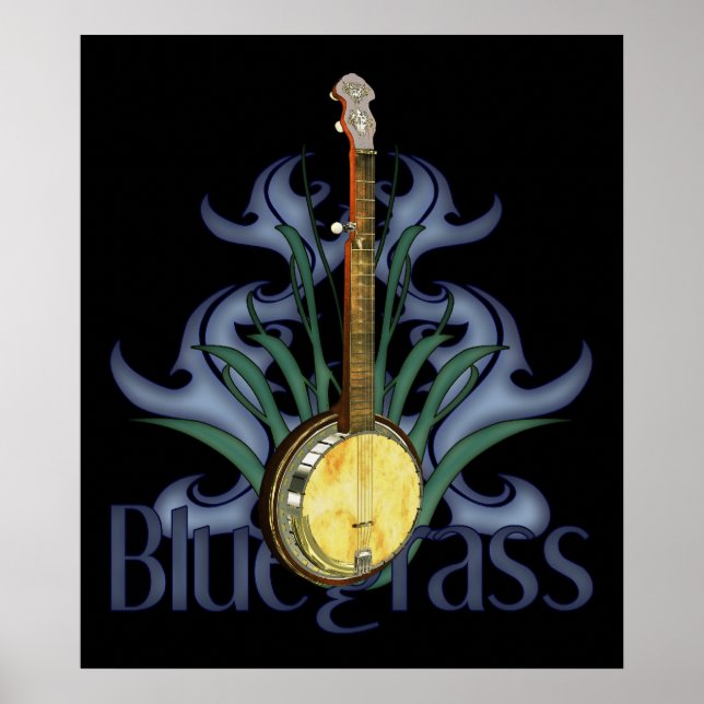 Pôster Design de Banjo de Bluegrass (Frente)