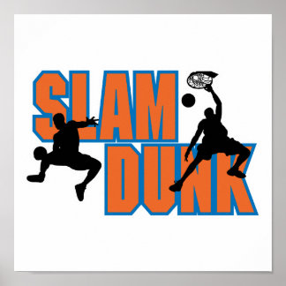 Poster design de basquetebol do slam dunk