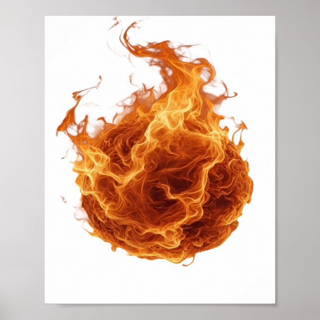 Poster Design de BOLA DE FOGO Cinza Limpo (Frente)
