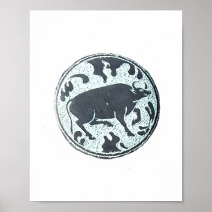 Poster Design de Búfalo Asiático