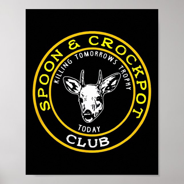 Poster Design De Caça Engraçada À Spoon E Crockpot Club (Frente)