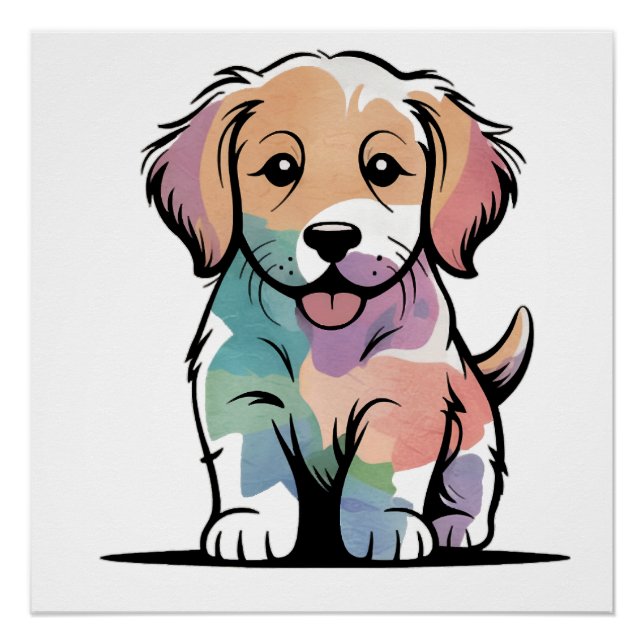 Pôster Design de Cachorrinho Fofo (Frente)
