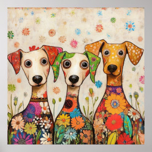 Poster Design de Cachorros Fofos e Coloridos