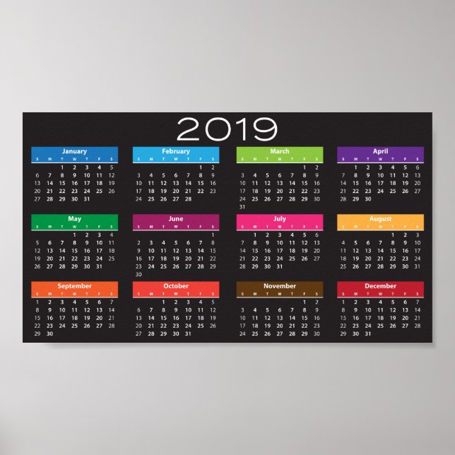 Poster design de Calendário 2019 (Frente)