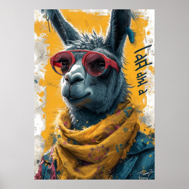 Poster Design de Camisa LunarPunk Lama feminino (Frente)