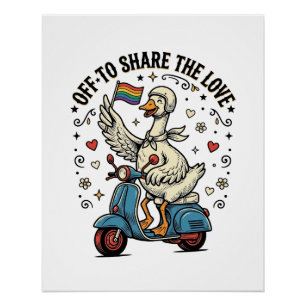Pôster Design de Camisa Vintage Amor de Patinete Funny Go
