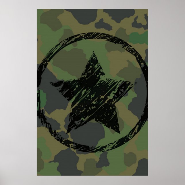 Poster design de camuflagem militar (Frente)