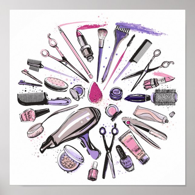 Poster Design de Círculo de Makeup (Frente)