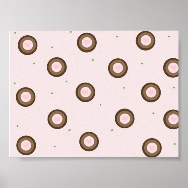 Poster Design de Círculo Moderno Marrom e Rosa (Frente)