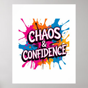 Poster Design de Citação "Caos & Confiança" Color Splash