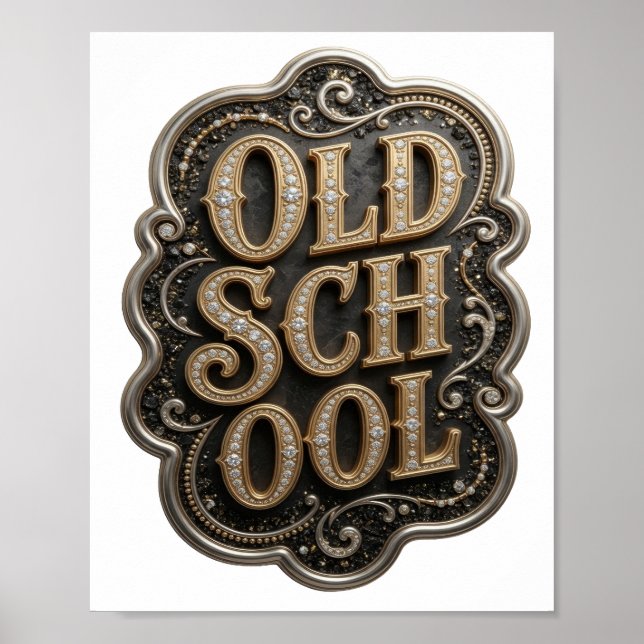 Poster Design de Citação Crisp Gold OLD SCHOOL (Frente)