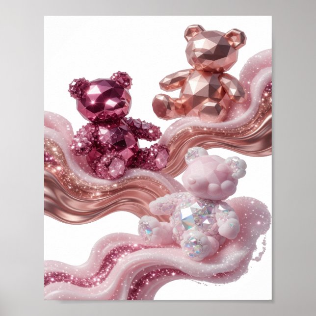 Poster Design de Citação de Ursinhos de Ouro Rosa em Prat (Frente)