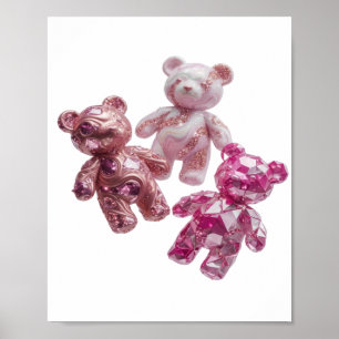 Poster Design de Citação de URSINHOS ROSA Prata Chic