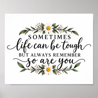 Poster Design de Citação Inspiradora Floral Minimalista