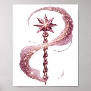 Poster Design de Citação STAR WAND Rosa Divertido