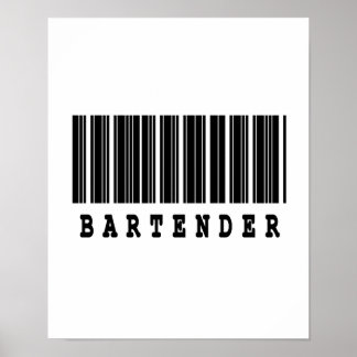 Pôster design de código de barras do barman