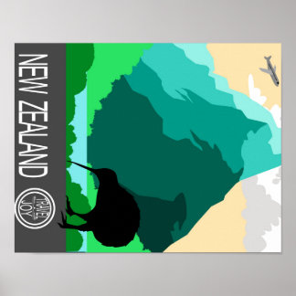 Poster Design de colheita da Nova Zelândia