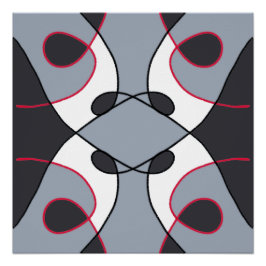 Pôster Design de colheita de abstrato preto, cinza branca