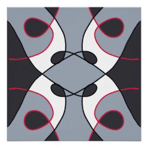 Pôster Design de colheita de abstrato preto, cinza branca