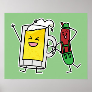 Poster Design de Comida Feliz - Molsa de Cerveja Adorável