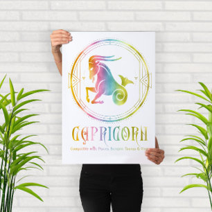 Poster Design de Compatibilidade de Capricórnio Zodiac
