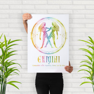 Poster Design de compatibilidade do Zodiac Gemini