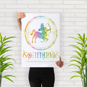 Poster Design de Compatibilidade Zodiac Sagittarius