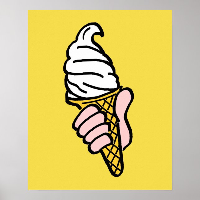 Pôster Design de Cone de Sorvete (Frente)