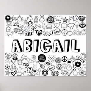Poster design de Contorno 'ABIGAIL' Colorido-você-mesmo