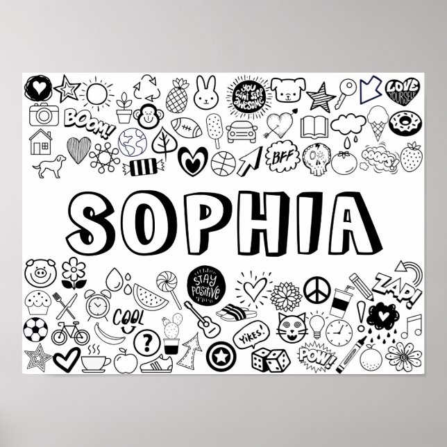 Poster design de Contorno de Cores de 'SOPHIA' (Frente)