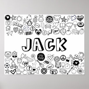 Poster design de Contorno 'JACK' Colorido-você-mesmo