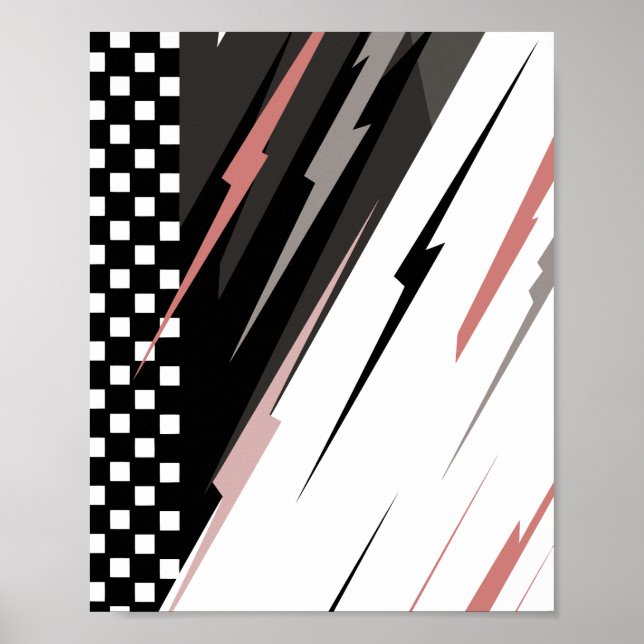 Poster Design de Corrida em Preto e Branco (Frente)