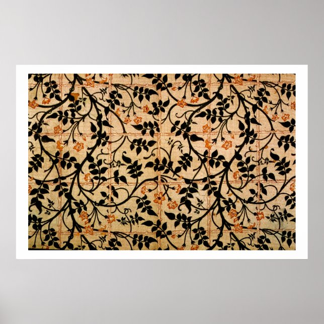 Pôster Design de cortina de jasmim, 1868-70 (berço impres (Frente)