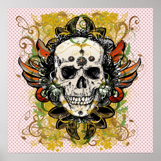 Poster Design de crânio (Frente)