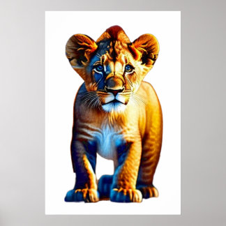 Poster Design de Cubo Leão-Bebê-Cuz para Amantes de os an