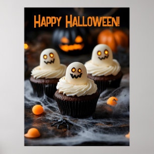 Poster Design de cupcakes de Halloween Spooky