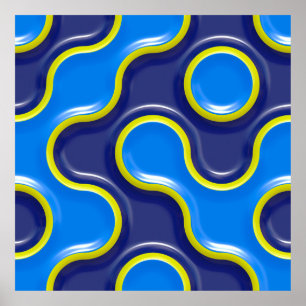 Poster design de curva de padrão contínuo