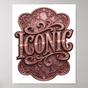 Poster Design de declaração ICONIC Rosa Atraente