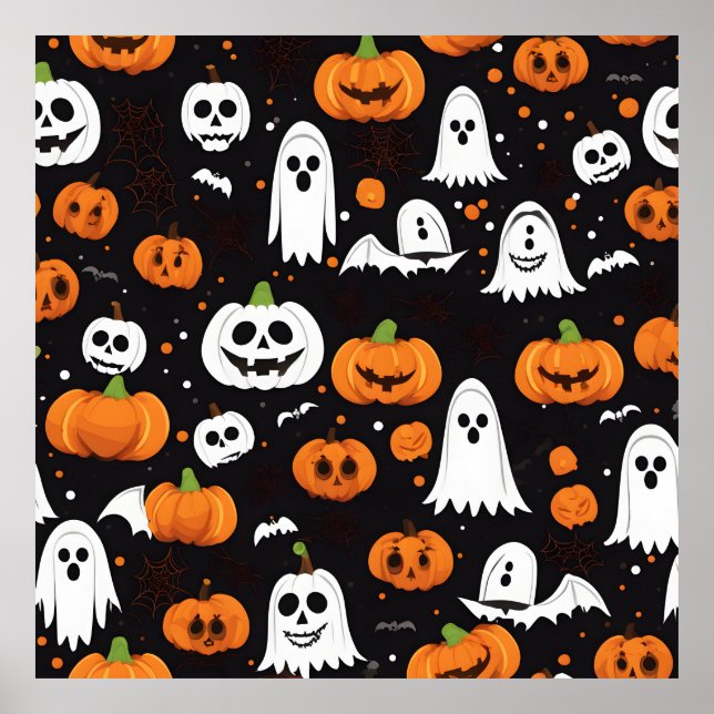 Poster design de decoração de halloween (Frente)